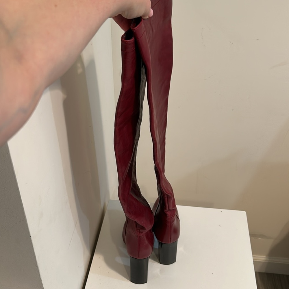 Zara Red Heeled Boots - Picture 3 of 8